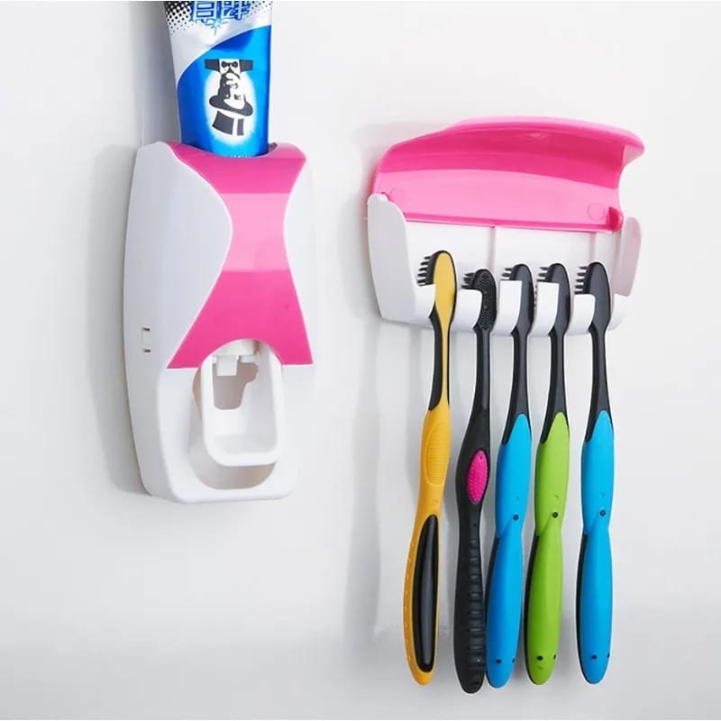 Dispensador de Pasta dental y Porta cepillos